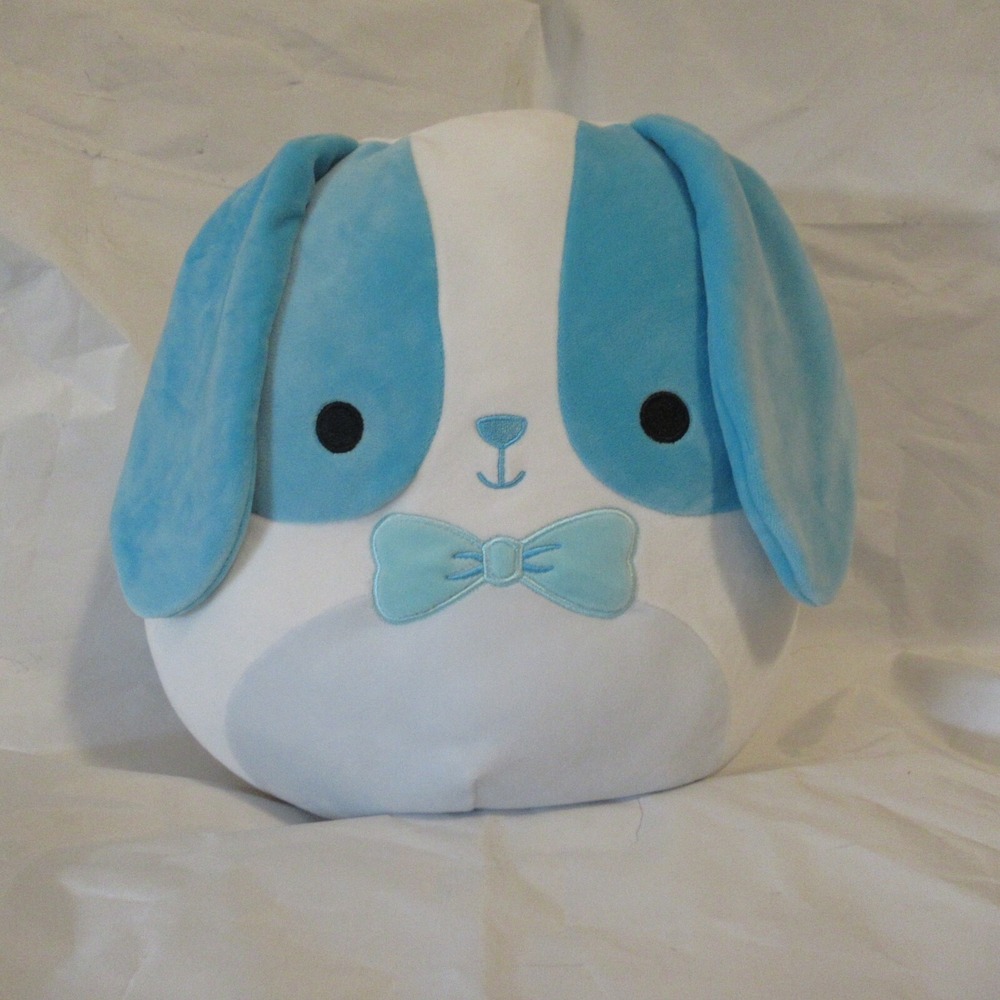 12" Squishmallow BUTTONS Blue Bunny Rabbit Bowtie Easter Plush HEB Exclusive